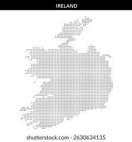 Ireland map in dot pattern design