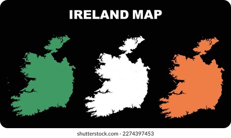 Ireland Map, Ireland map, .eps, try colour flat design illustration vector