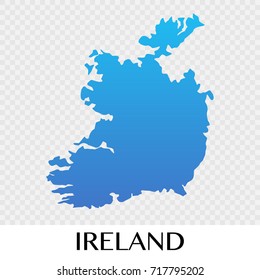 Ireland map in Europe continent illustration design