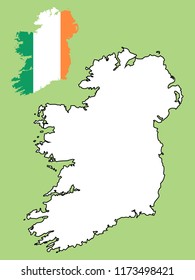 Ireland map with flag decoration
