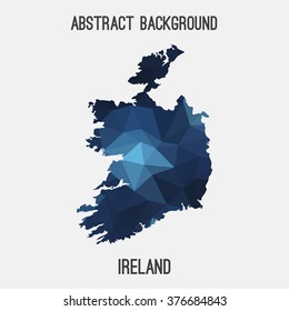 Ireland map in geometric polygonal style.Abstract tessellation,modern design background. Vector illustration EPS8