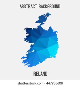 Ireland map in geometric polygonal,mosaic style.Abstract tessellation,modern design background. Vector illustration EPS8