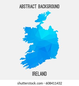 Ireland map in geometric polygonal,mosaic style.Abstract tessellation,modern design background,low poly. Vector illustration.