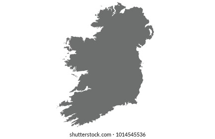 Ireland Map Gray Color
