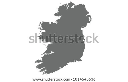 Ireland map gray color