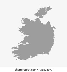 Ireland map in gray on white background