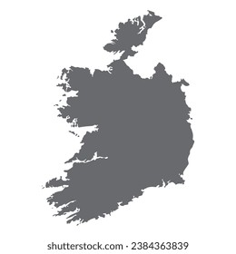 Ireland map. Map of Ireland in grey color