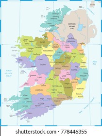 Ireland Map - High Detailed Vector Illustration