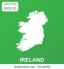 Ireland map icon. Business concept Ireland pictogram. Vector illustration on green background.