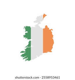 Ireland map icon. Ireland flag map. Vector illustration