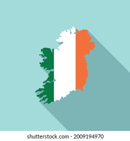 Irland Karte Symbol flache Vektorgrafik. Nordinsel. Wahrzeichen der Republik Irland