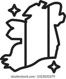 Ireland Map Icon image. Suitable for mobile application.