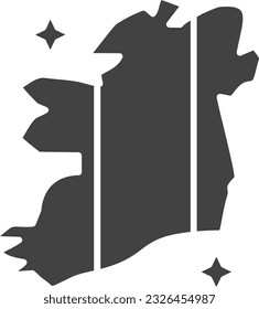 Ireland Map Icon image. Suitable for mobile application.
