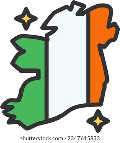 Ireland Map Icon image. Suitable for mobile application.