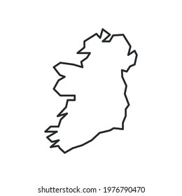 Ireland map icon isolated on white background. Ireland outline map. Simple line icon. Vector illustration