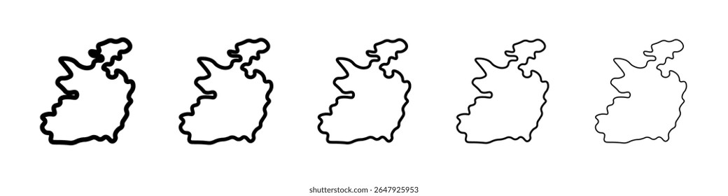 Ireland map icon isolated vector on white background set