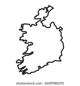 Ireland map icon Line Art Logo set