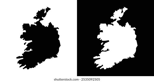 Ireland map icon linear logo isolated