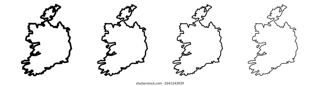 Ireland map icon Outline sign symbol set