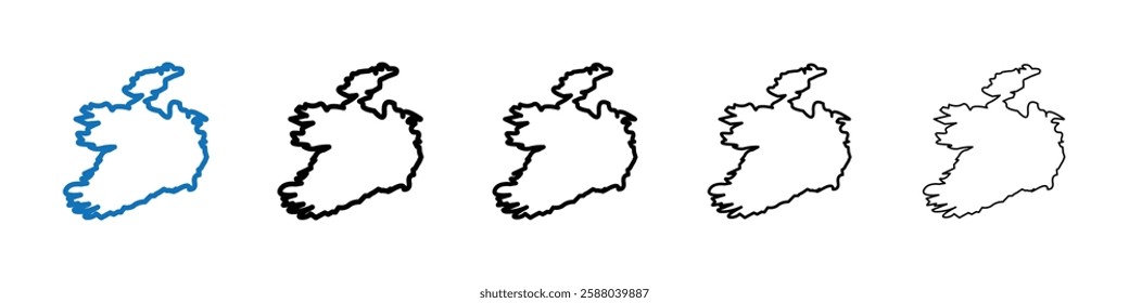 Ireland map icon Outline vector logo for web ui