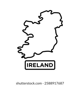 Ireland map icon Outline vector symbol sign