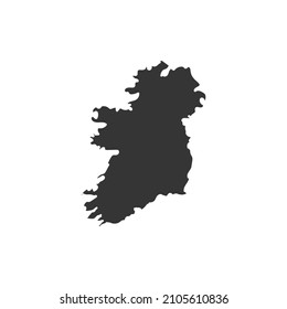 Ireland Map Icon Silhouette Illustration. Irish Geography Vector Graphic Pictogram Symbol Clip Art. Doodle Sketch Black Sign.