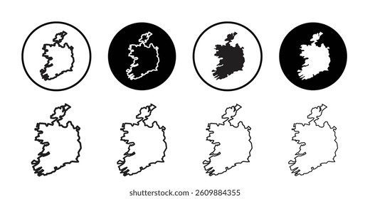 Ireland map icon Simple thin outline