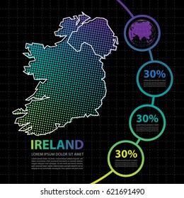 Ireland map infographic design template