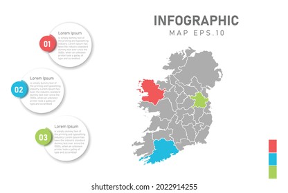 Ireland map infographic. Global business marketing concept. World transportation infographics data.