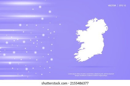 Ireland map isolated on purple background. Vector Illustration.