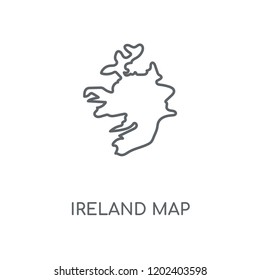 Ireland map linear icon. Ireland map concept stroke symbol design. Thin graphic elements vector illustration, outline pattern on a white background, eps 10.