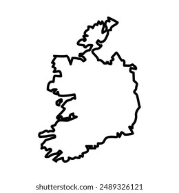 Ireland map linear logo mark in black and white