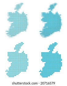 Ireland map mosaic set. Isolated on white background.