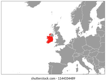 Ireland map on gray base 