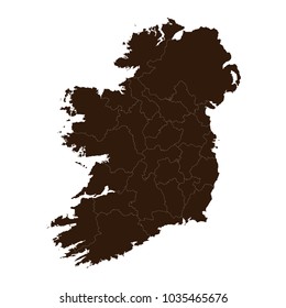 Ireland map on white background vector.