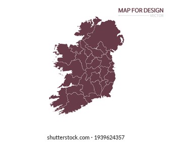 Irland Karte auf weißem Hintergrund, Vektorgrafik.