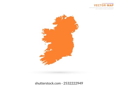 Mapa de Irlanda - Estilo abstracto anaranjado aislado en el Vector de fondo blanco.