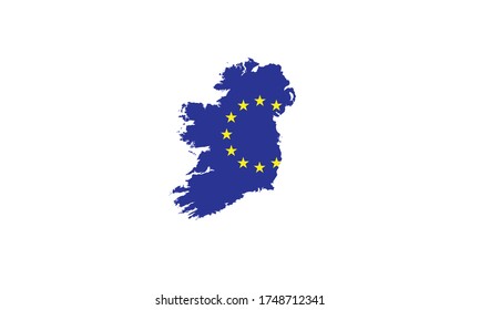 Ireland map outline European Union symbol country shape
