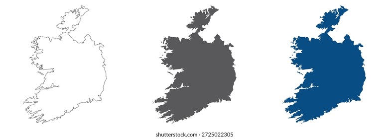 Conjunto de planos de Irlanda. Mapa de Irlanda en blanco.