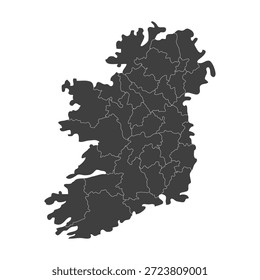 Mapa de Irlanda con regiones en Vector