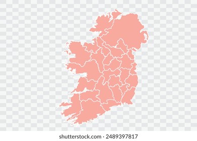 Ireland Map salmon Color Background quality files png