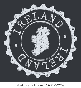 Ireland Map Seal. Silhouette Postal Passport Stamp. Round Vector Icon Postmark.