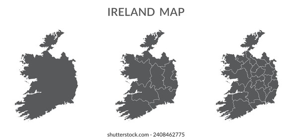 Ireland map. Map of Ireland in set