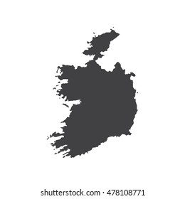 Ireland map silhouette illustration on the white background. Vector illustration Ireland map silhouette illustration on the white background. Vector illustration