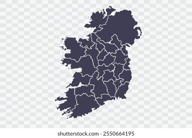 Irland Karte Schieferfarbe auf weißem Hintergrund Qualitätsdateien Png