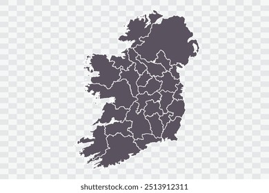 Ireland Map Smoke Color on White Background quality files Png