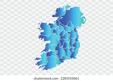 Ireland Map teal blue Color Background quality files png