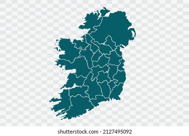 Ireland Map Teal Green Color on Backgound png