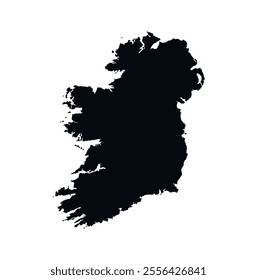 Ireland Map vector icon. Map of Ireland Black Silhouette.