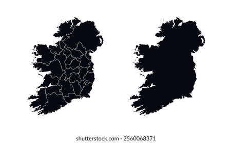 Ireland Map vector icon. Map of Ireland Black Silhouette.